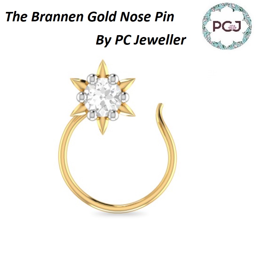 The Brannen Gold Nose Pin By PC Jeweller