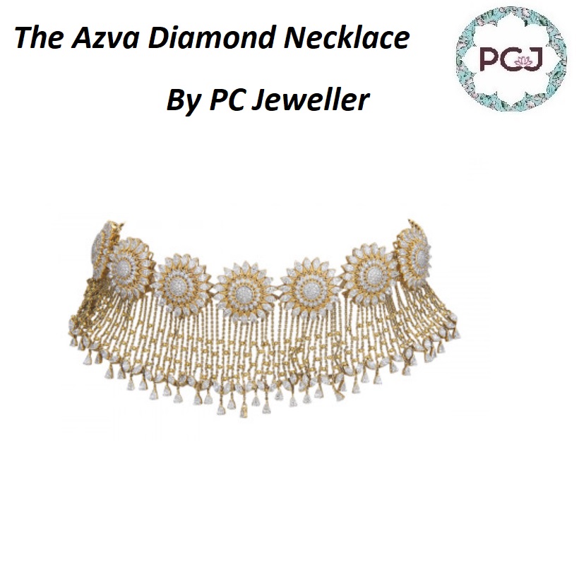 The Azva Diamond White Diamond Necklace By PC Jeweller
