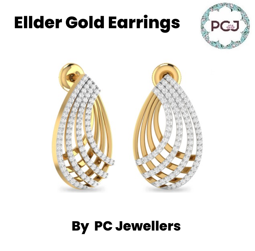 Stunning Ellder Gold Earrings from PC Jeweller 