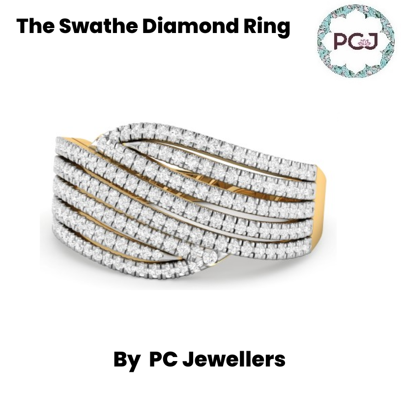 Beautiful Swathe Diamond Ring By PC Jeweller 