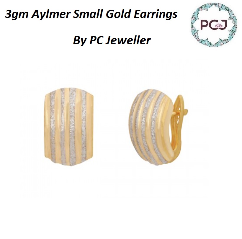 Buy 3gm Aylmer Small Gold Earrings By PC Jeweller