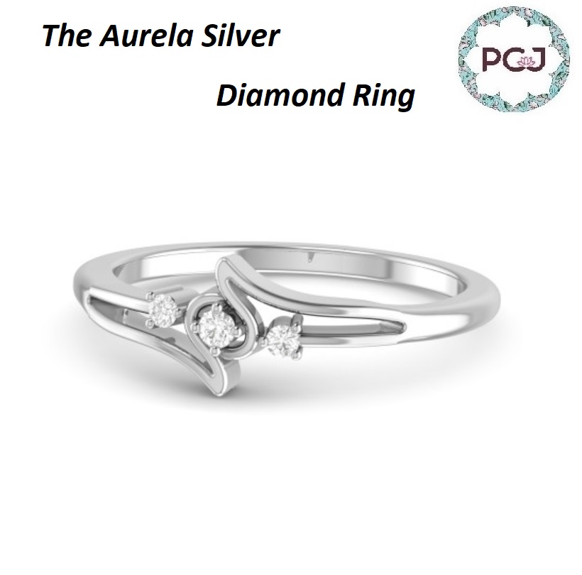 Buy Aurela Silver Diamond Ring By PC Jeweller