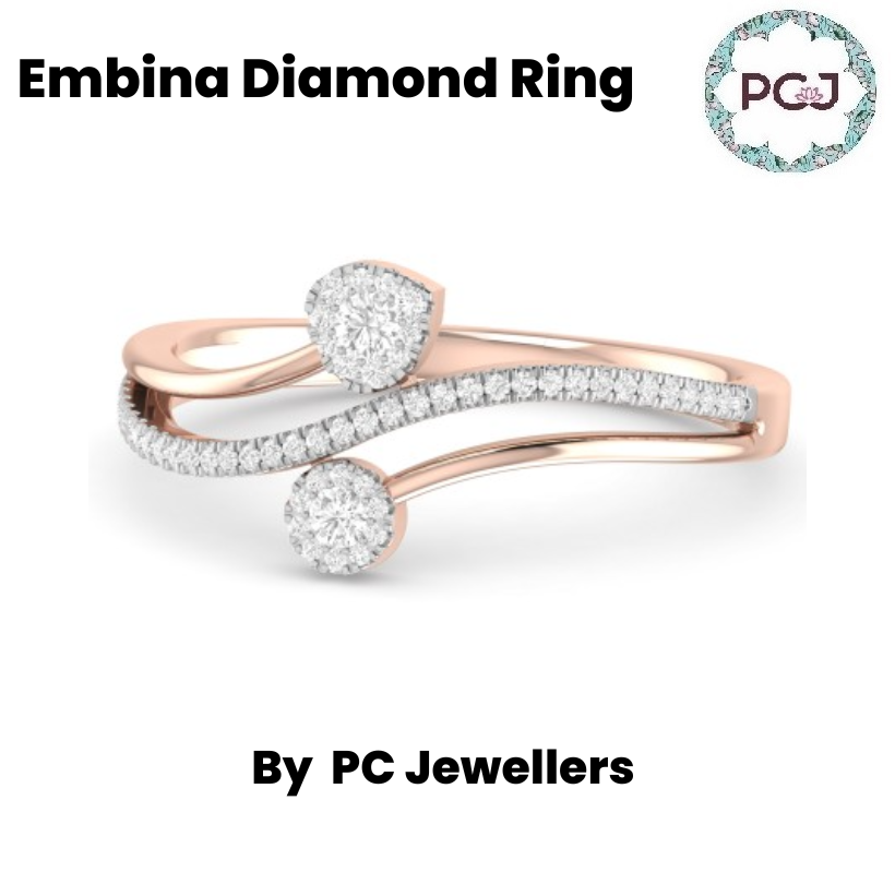 The Embina Rose Gold Diamond Ring By PC Jeweller