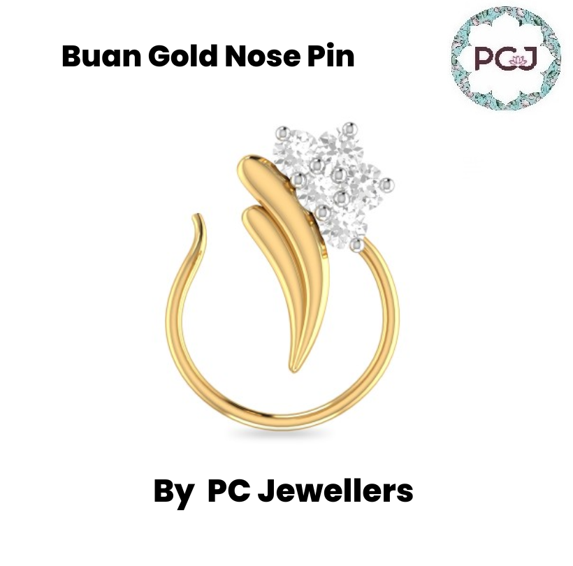 Stunning Buan Gold Nose Pin By PC Jewellers 