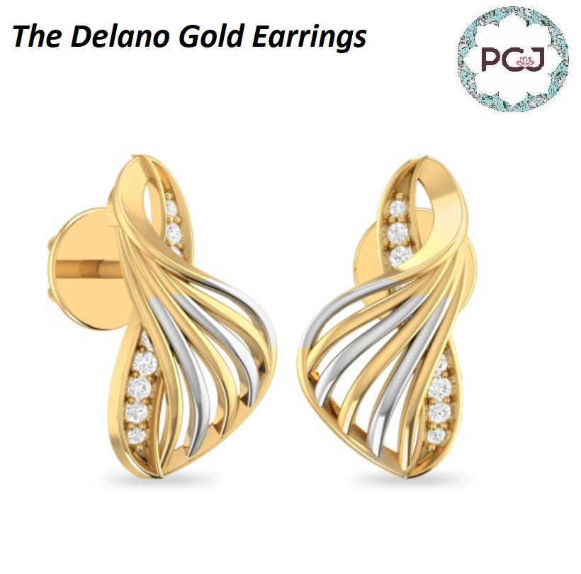 Buy The Delano Gold Diamond Stud Earrings