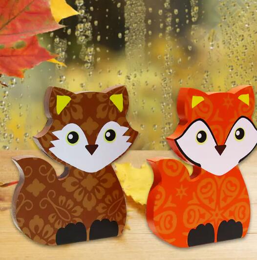 New Halloween fox ornament MDF ornament modeling ornament kindergarten home ornament decoration