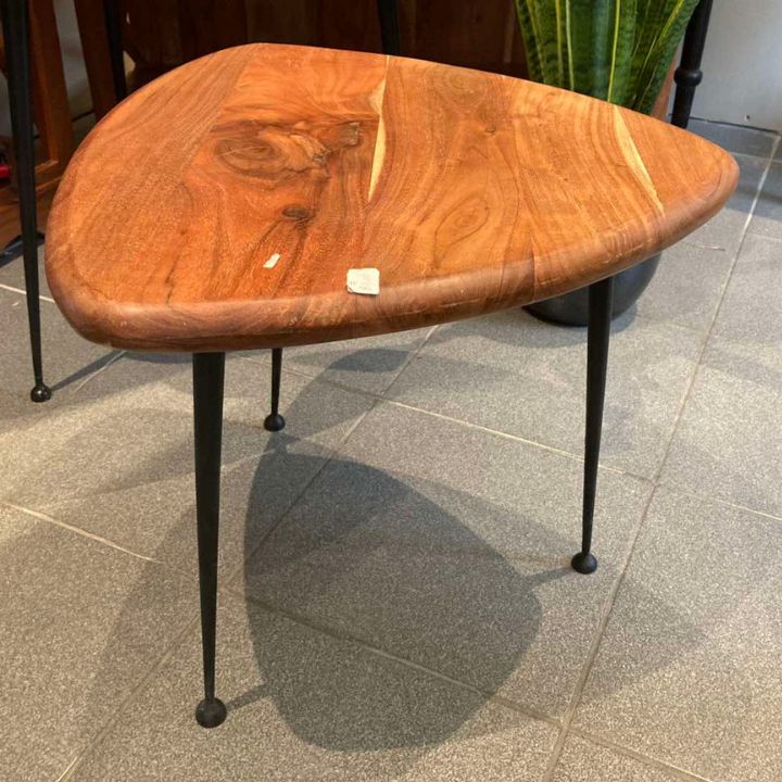 small wooden shiny table 