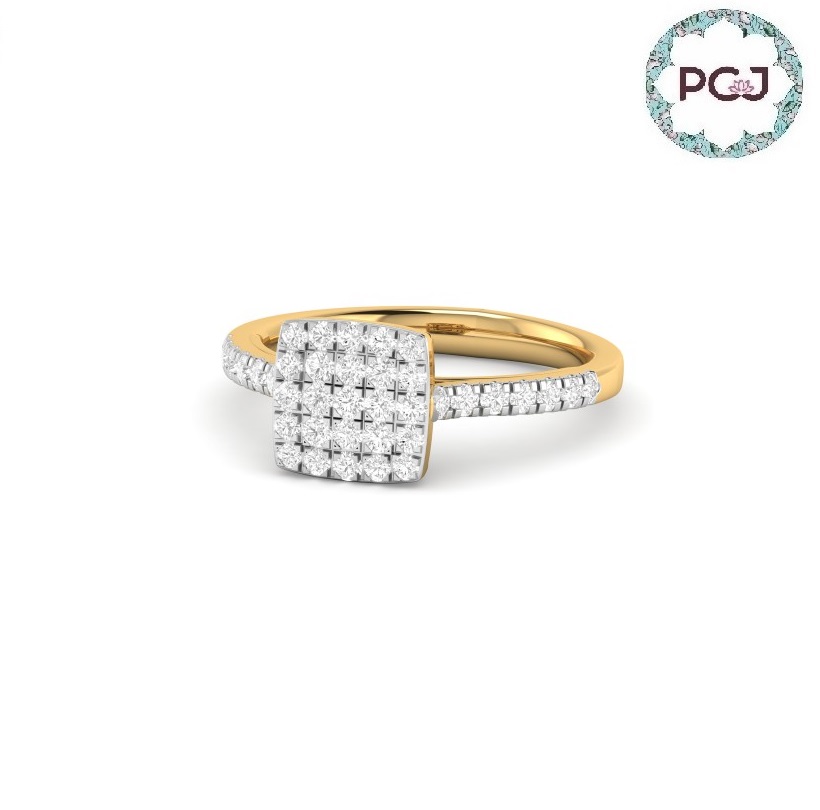 Buy A Vicus Square Diamond Ring By PC Jeweller