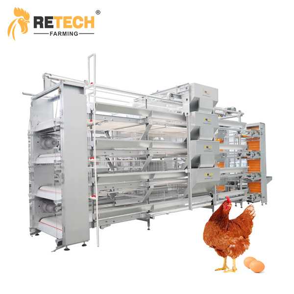 Retech automatic H type layer chicken battery cage for sale