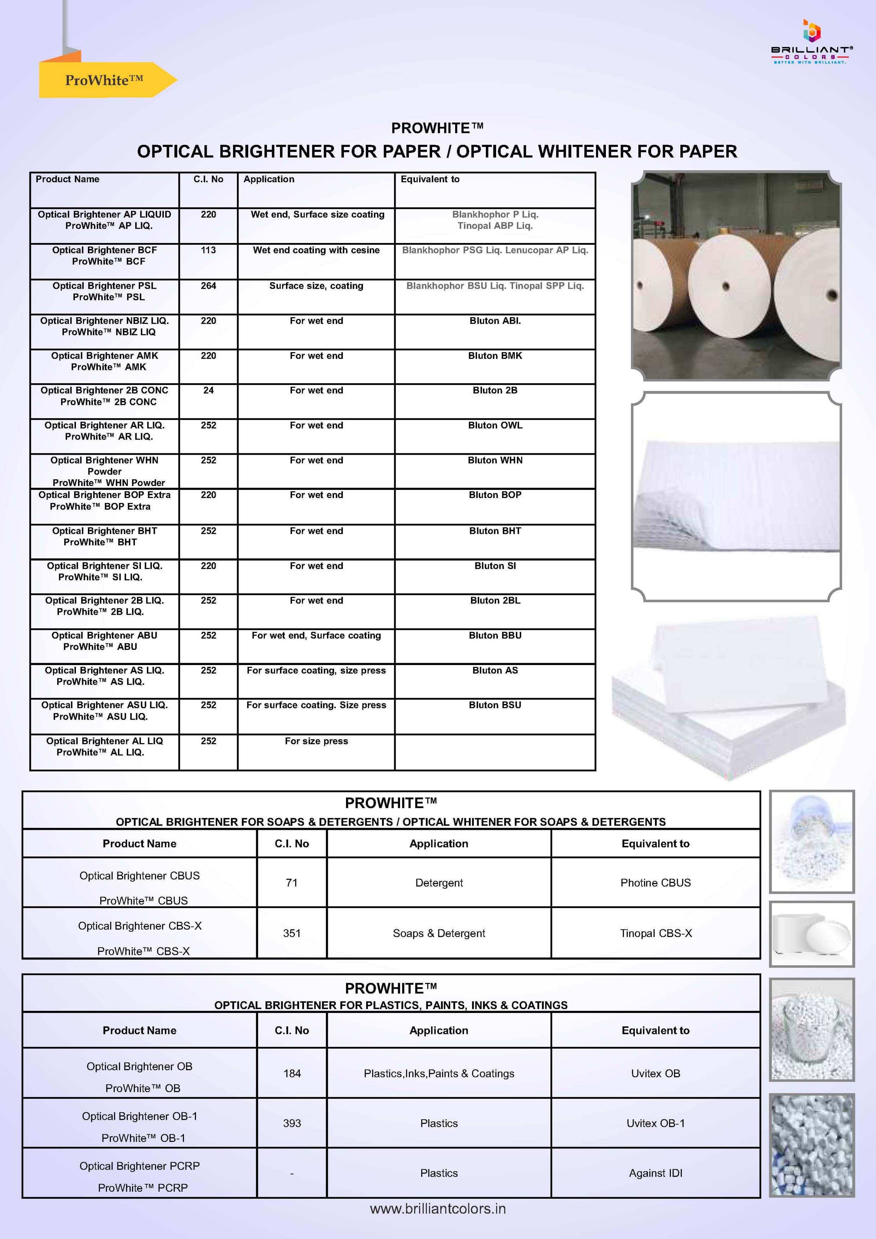 Agentes de branqueamento óptico para a indústria do papel