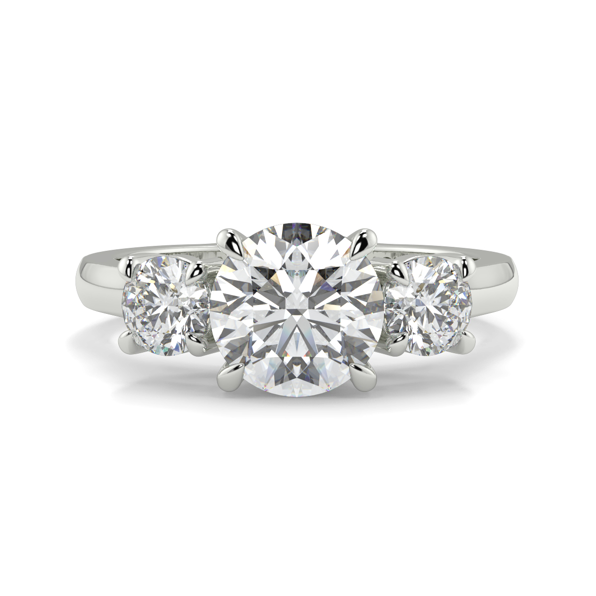 Round Diamond Trilogy Ring