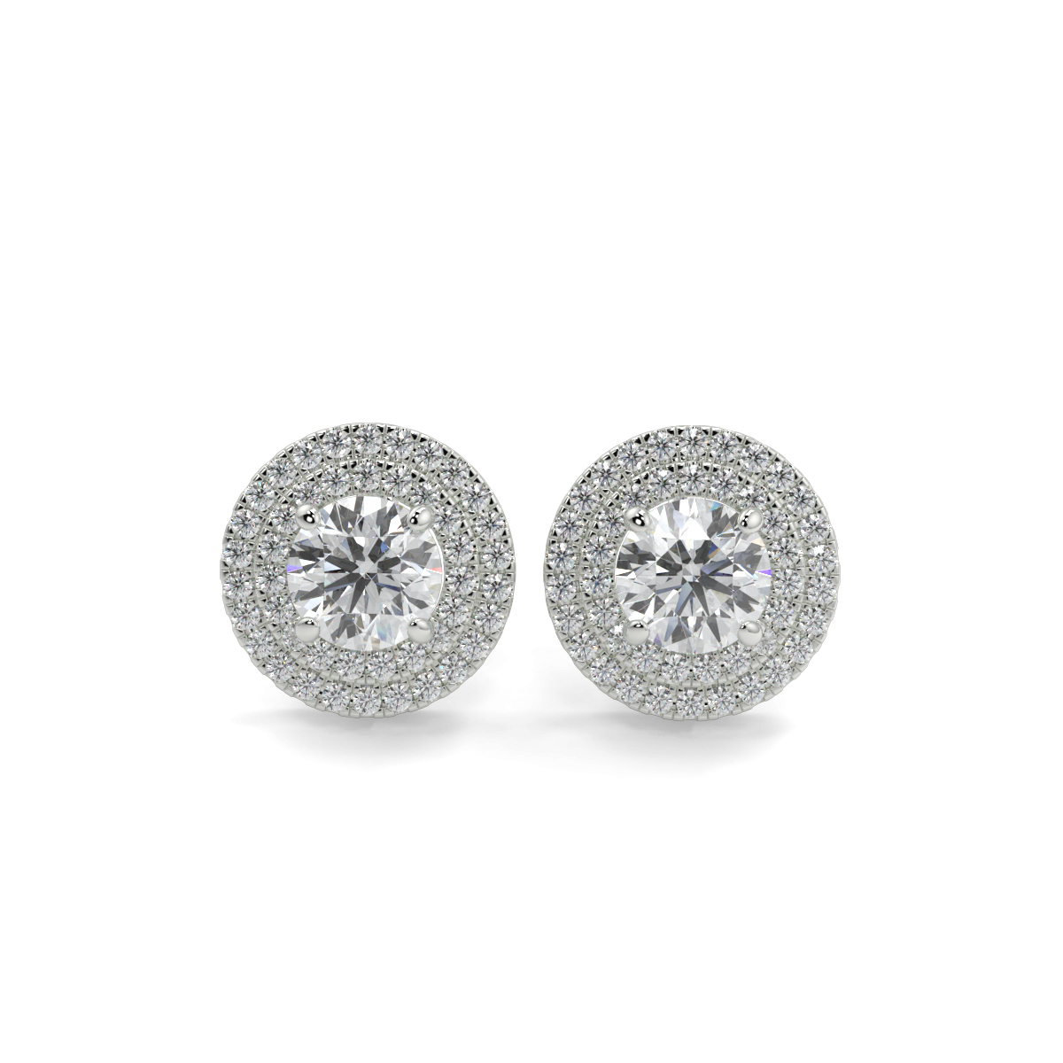 Halo Diamond Stud Earrings