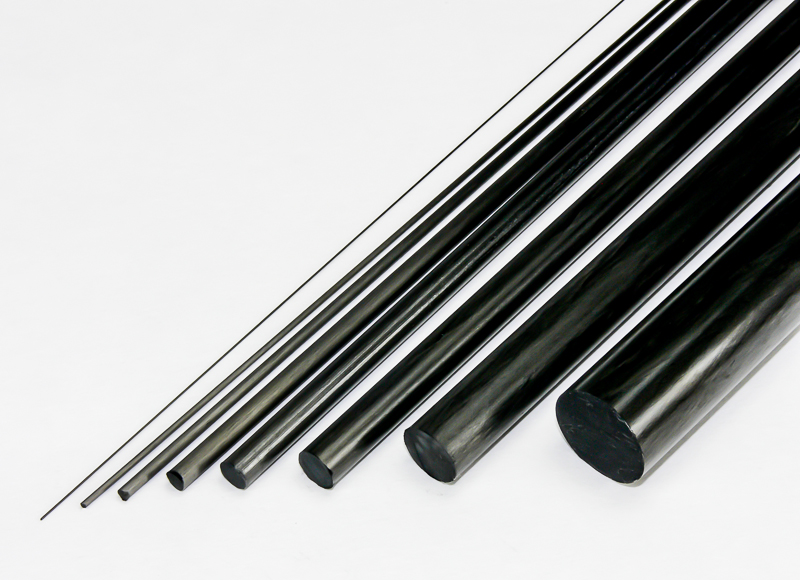 High stiffness solid carbon fibre rod