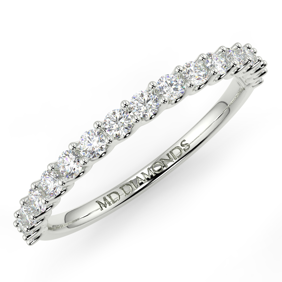 Round Shared Claw Diamond Eternity Band