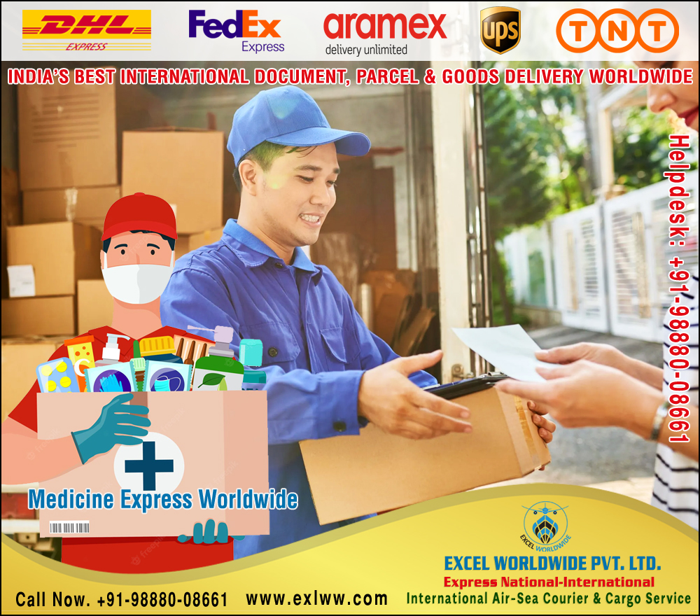 Medicine Express Worldwide Service Company in India Punjab Chandigarh New Delhi Baddi HP Ludhiana Patiala Jalandhar +91-98880-08661 https://www.exlww.com