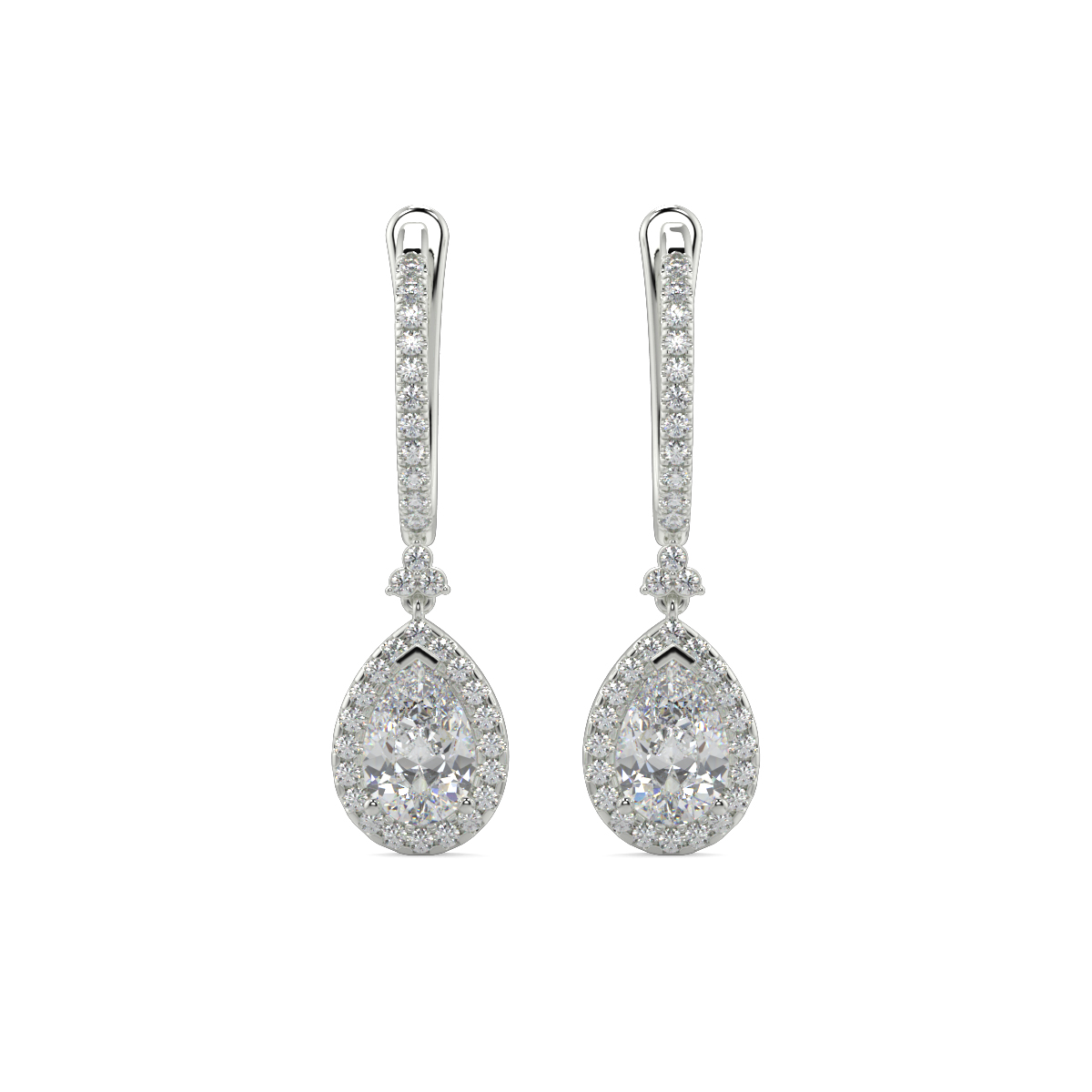 Diamond Drop Earrings Pear Shape