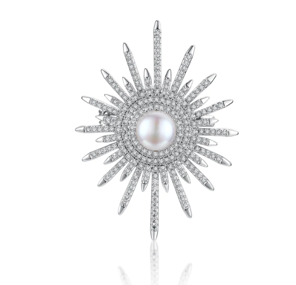 Winter Sun Pearl Brooch 