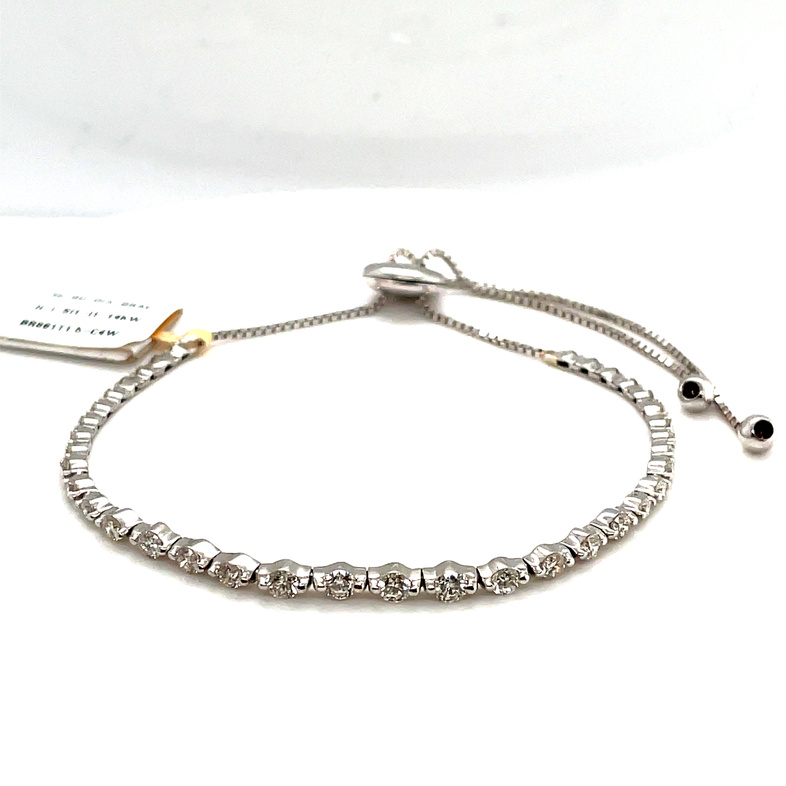 Adjustable Round Diamond Tennis Bracelet