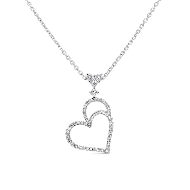 Clara by Martin Binder Diamond Dangle Heart Necklace