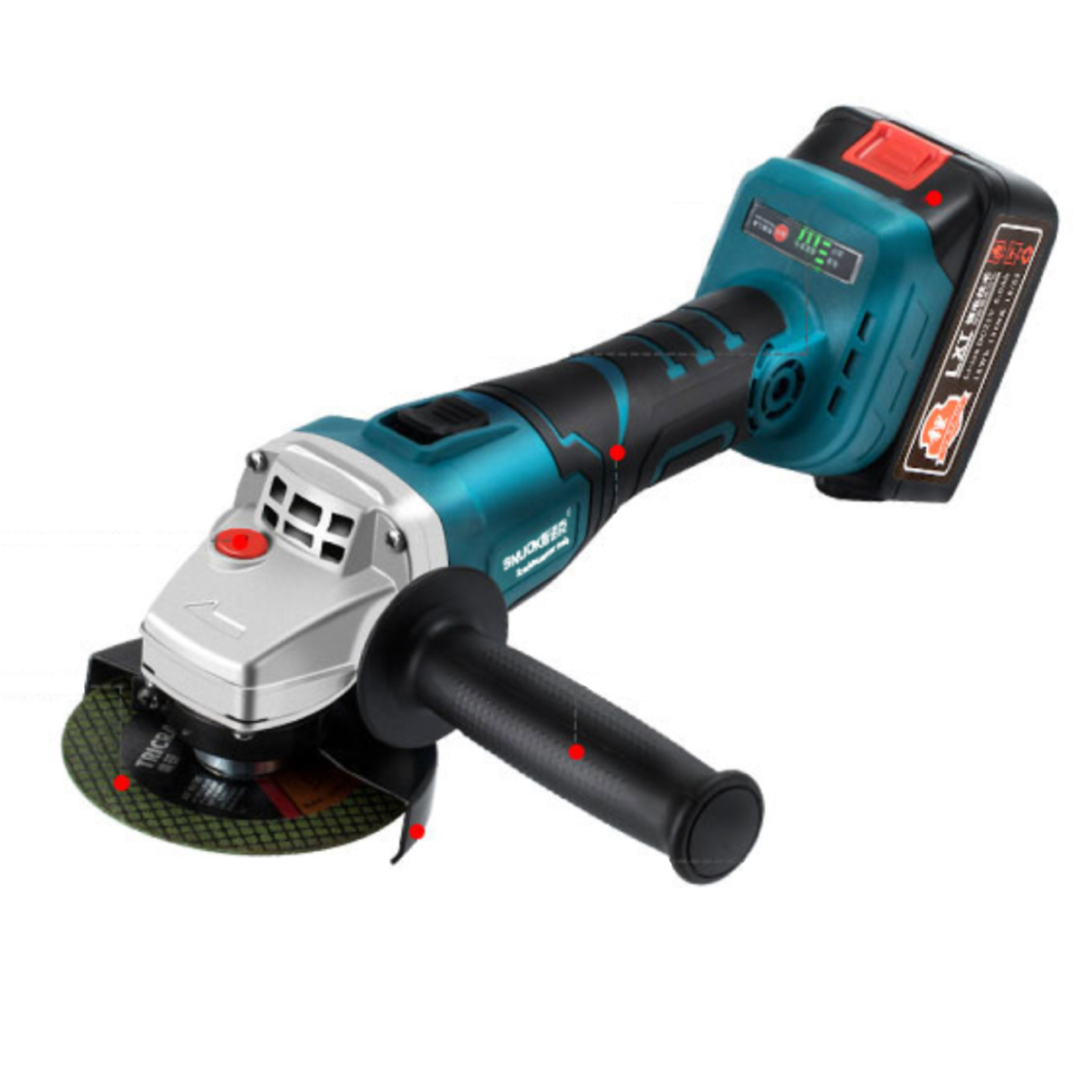 21V Portable Industrial Brushless Cordless Angle Grinder