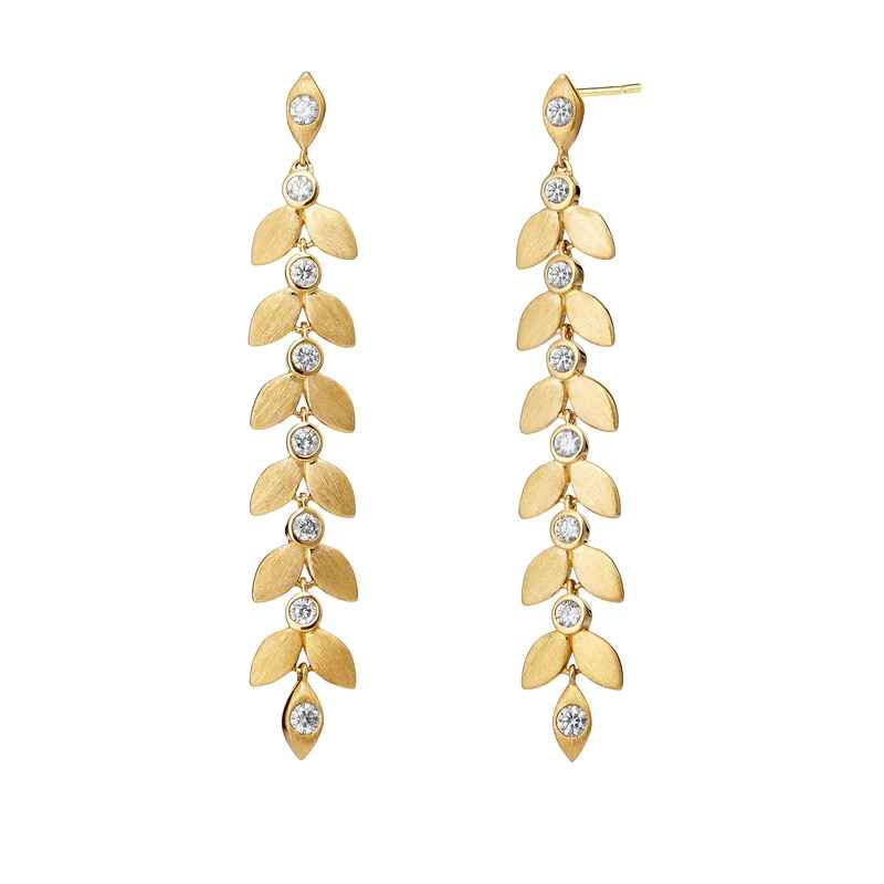 Jardin Leaf Diamond Earrings