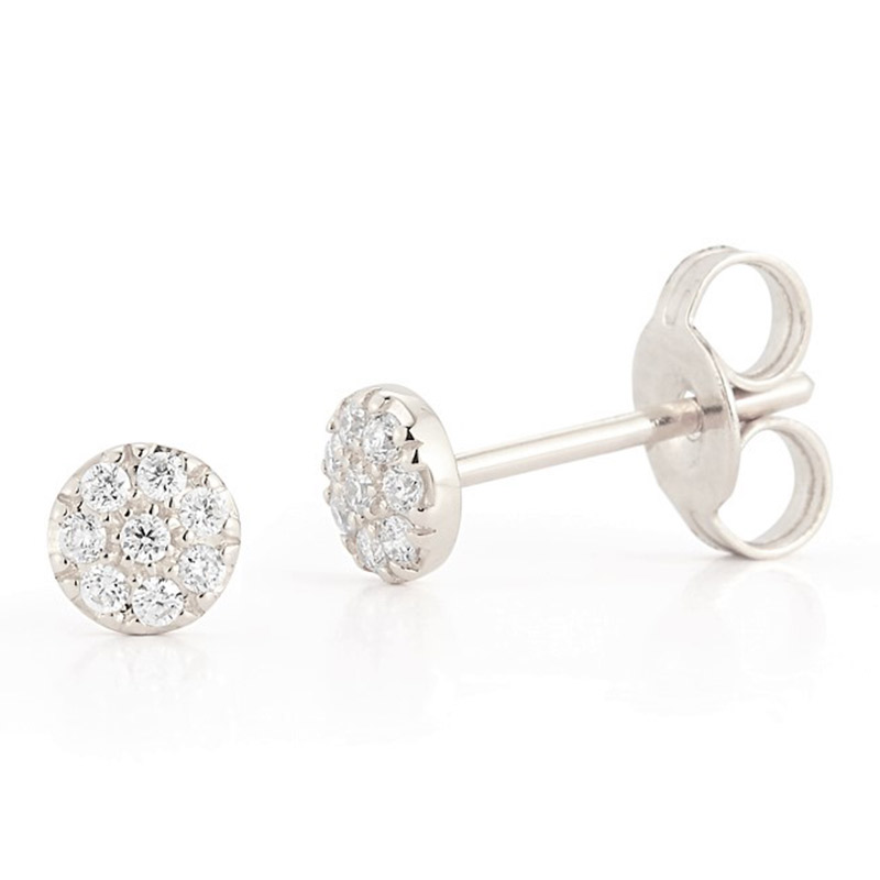 Deutsch Signature Round Shape Diamond Stud Earrings