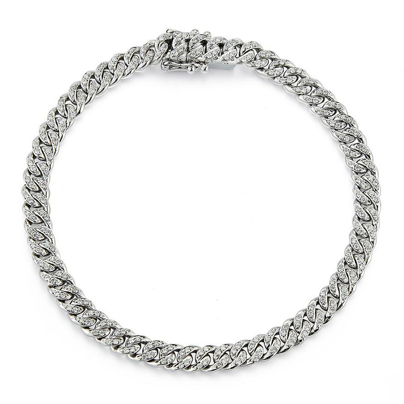 Deutsch Signature Cuban Link with Pave Diamond Bracelet