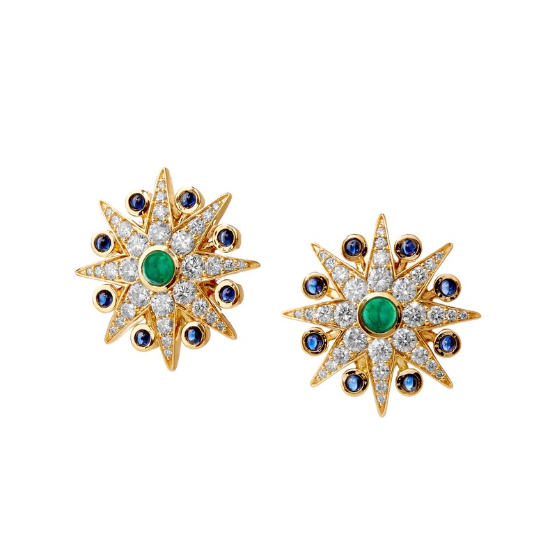 Cosmic Gemstone Starburst Earrings