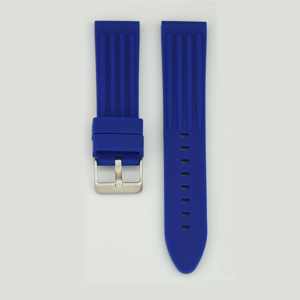 blue silicone rubber watch strap manufacturer