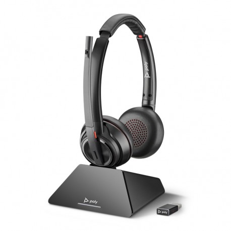 Plantronics SAVI W8220 3-IN-1 OVER-THE-HEAD Stereo Wireless UC DECT System (PC/DESKPHONE) UC