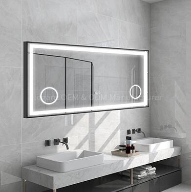 LAM-693 Olivia Black Framed Illuminated LED Mirror