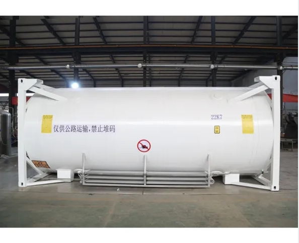 ISO horizontal container storage tank for cryogenic storage