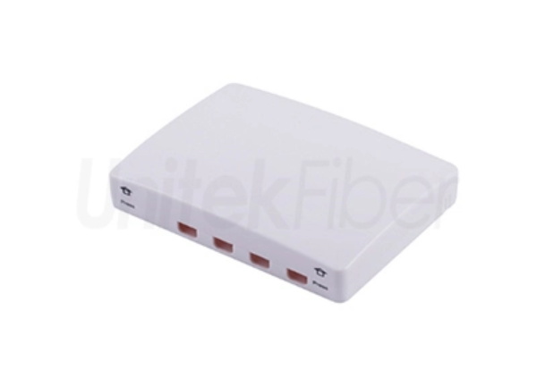 Indoor Wall Mounted Mini Fiber Optic FTTH Terminal Box 4 Ports White