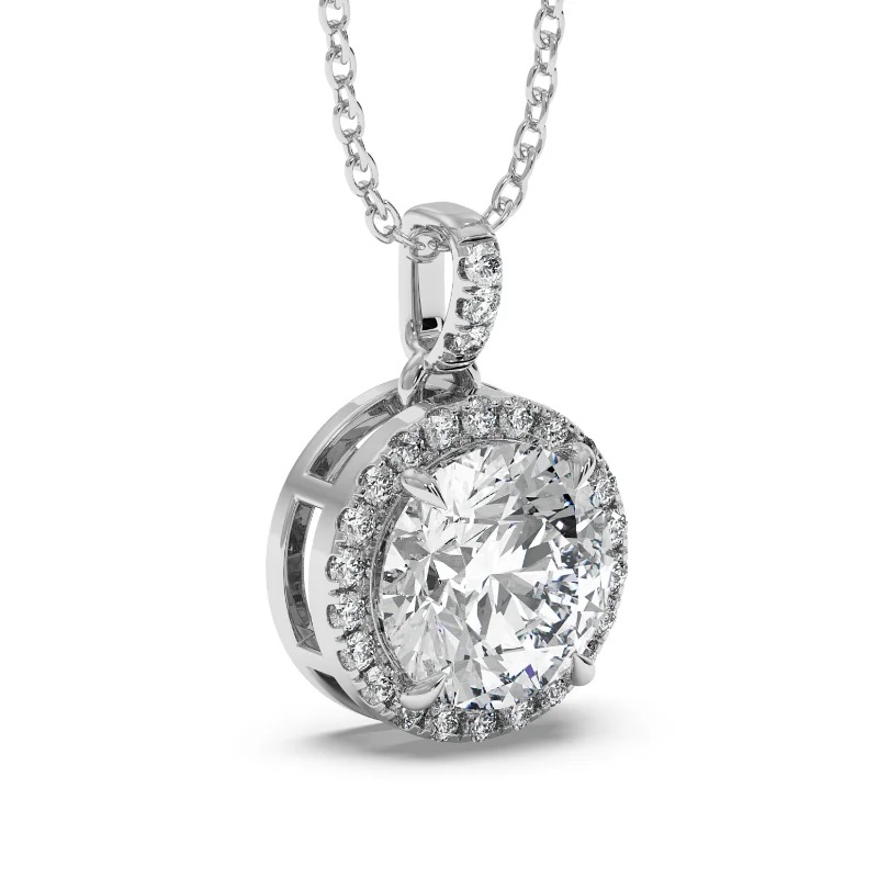 Round White Gold Diamond Pendant