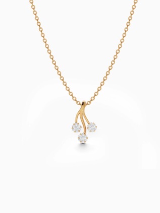 18k Triple Diamond Drop Pendant