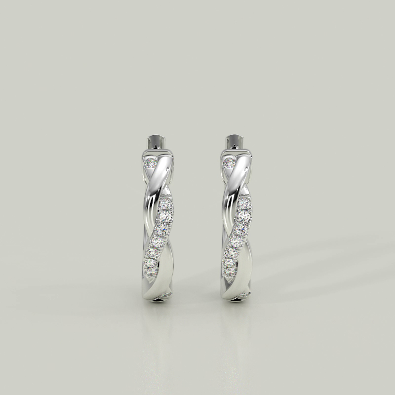 18K White Gold Dream 0.27ct total Hoop Earrings