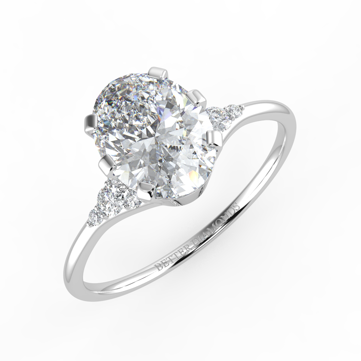 Oval Cut Three Stone Engagement Ring