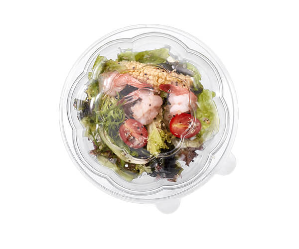 Pet Plastic Disposable Fruit Salad Clear Food Container with Dome Lid