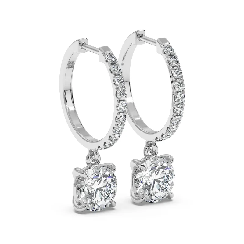 18K White Gold Jasmine Earrings