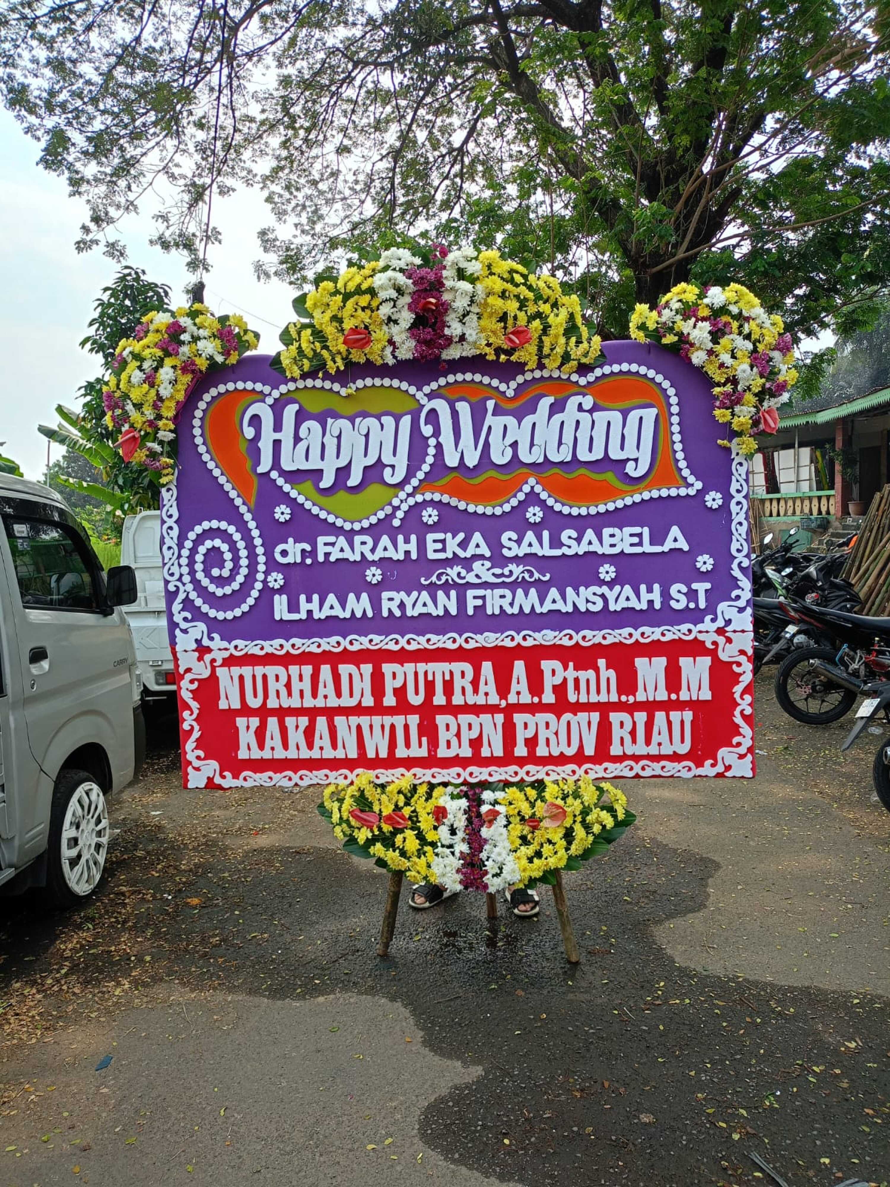 Bunga Papan Happy Wedding Kebayoran Baru Jakarta