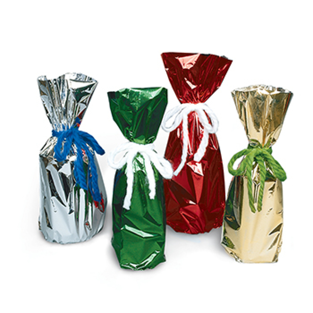 Metallic Mylar Wine Gift Bags for 750ml to 1L Bottles | Mumm Products