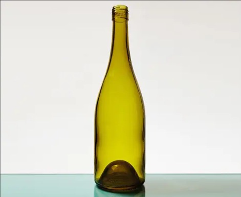 750ml Yellow Green Round Hock Glass Bottle