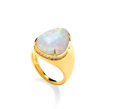 Opal Pear Ring