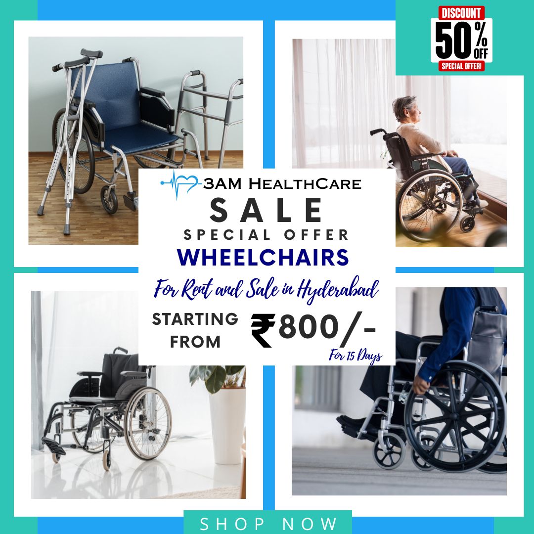 Wheelchair for Rent in Hyderabad - 3AM Healthcare |  7997113909