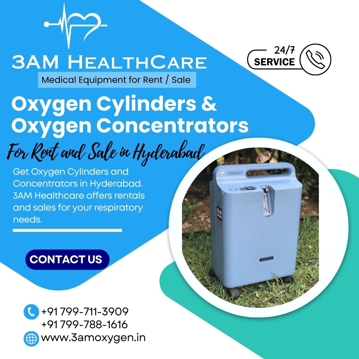 Oxygen Concentrator for Rent in Hyderabad | 3AM Healthcare | 7997113909