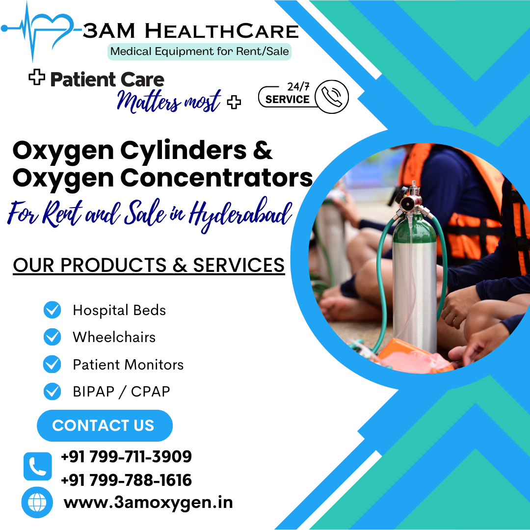 Oxygen Cylinder for Rent in Hyderabad | 3AM Healthcare | 7997113909