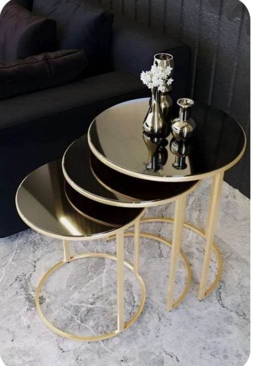 Black & Gold Nesting Table Set