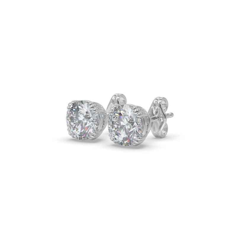 Lunar Circlet Diamond Stud Earrings