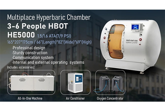 1-5 People Hard Type HBOT 1.6-2.0 ATA Multiplace Hyperbaric Chamber HE5000 Series