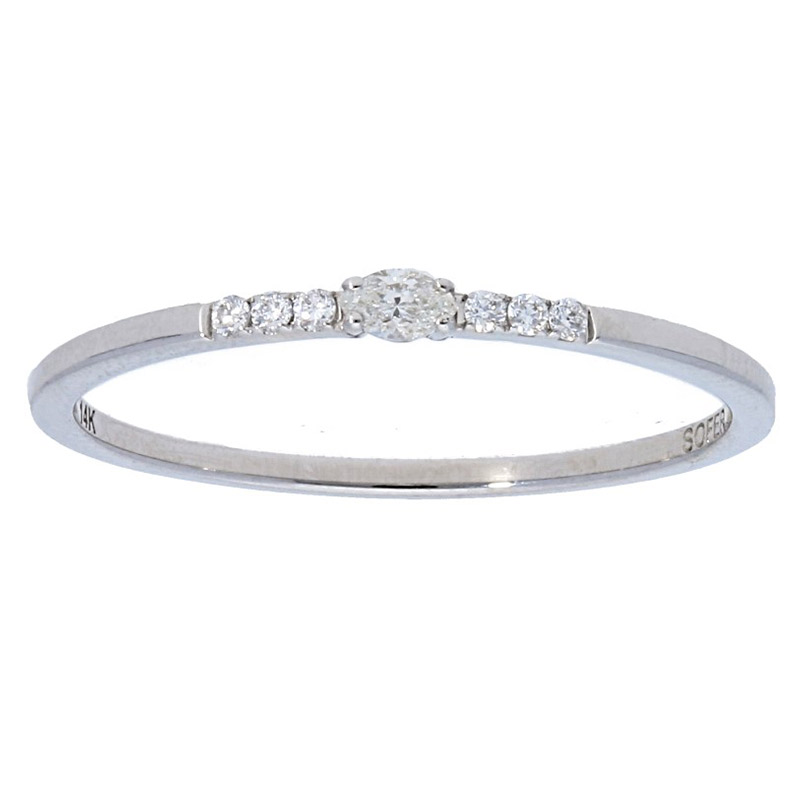 Deutsch Signature Thin Band with Single Oval Diamond